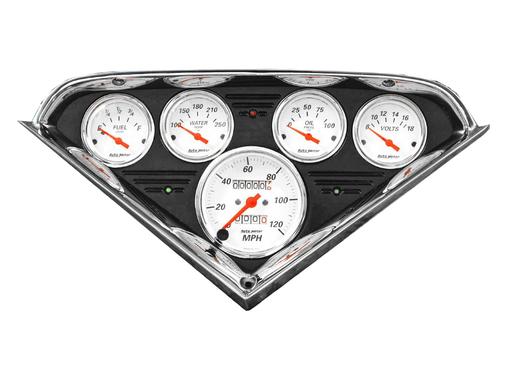1955-1959 Chevy Truck Billet Aluminum Gauge Panel w/ Auto Meter Street Rod series gauges (Black Anodized) - Image 4