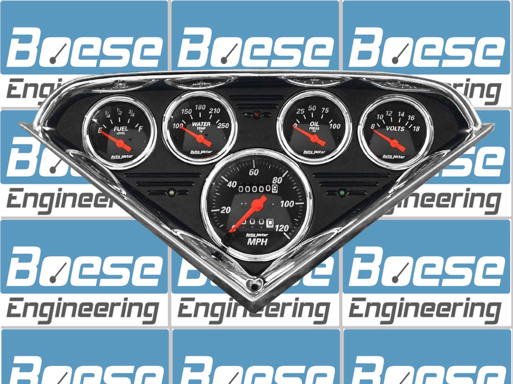 1955-1959 Chevy Truck Billet Aluminum Gauge Panel w/ Auto Meter Street Rod series gauges (Black Anodized) - Image 2
