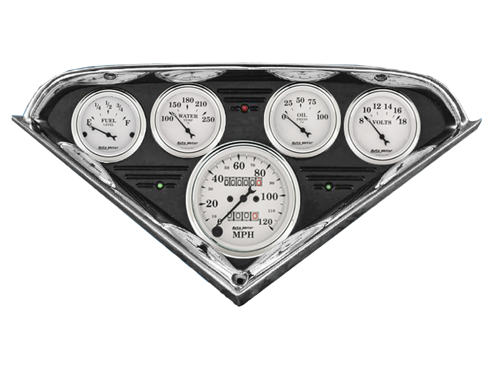 1955-1959 Chevy Truck Billet Aluminum Gauge Panel w/ Auto Meter Street Rod series gauges (Black Anodized) - Image 5