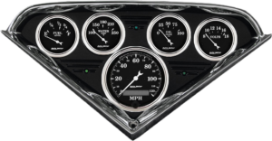 1955-1959 Chevy Truck Billet Aluminum Gauge Panel w/ Auto Meter Street Rod series gauges (Black Anodized)