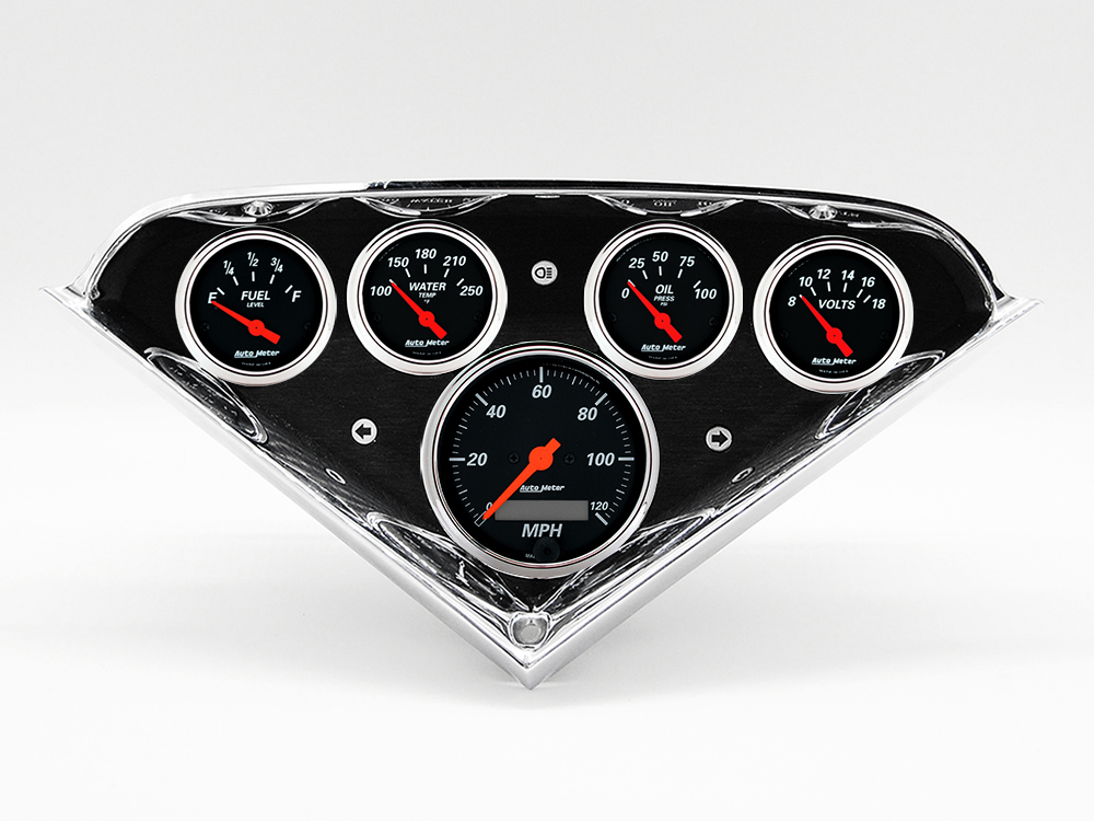 1955-1959 Chevy Truck Aluminum Gauge Panel w/ Auto Meter Street Rod series gauges - Image 2