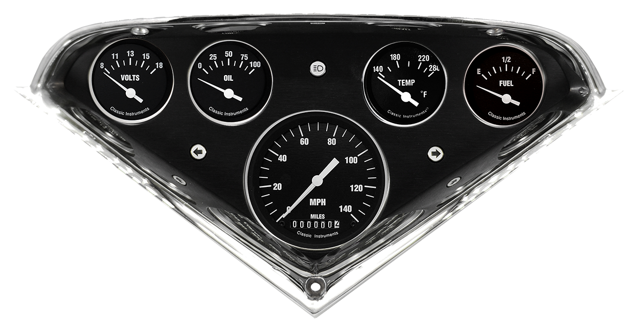 1955-1959 Chevy Truck Billet Aluminum 5 gauge Panel w/ Classic Instruments Gauges