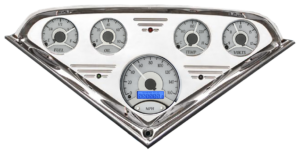 1955-1959 Chevy Truck Billet Aluminum Gauge Panel w/ Dakota Digital VHX Silver Alloy Gauges