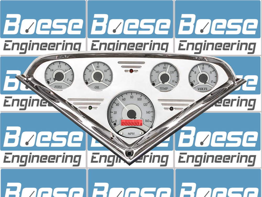 1955-1959 Chevy Truck Billet Aluminum Gauge Panel w/ Dakota Digital VHX Silver Alloy Gauges - Image 5
