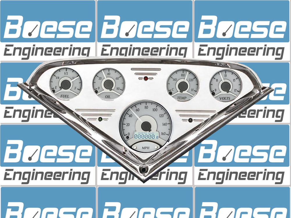 1955-1959 Chevy Truck Billet Aluminum Gauge Panel w/ Dakota Digital VHX Silver Alloy Gauges - Image 3