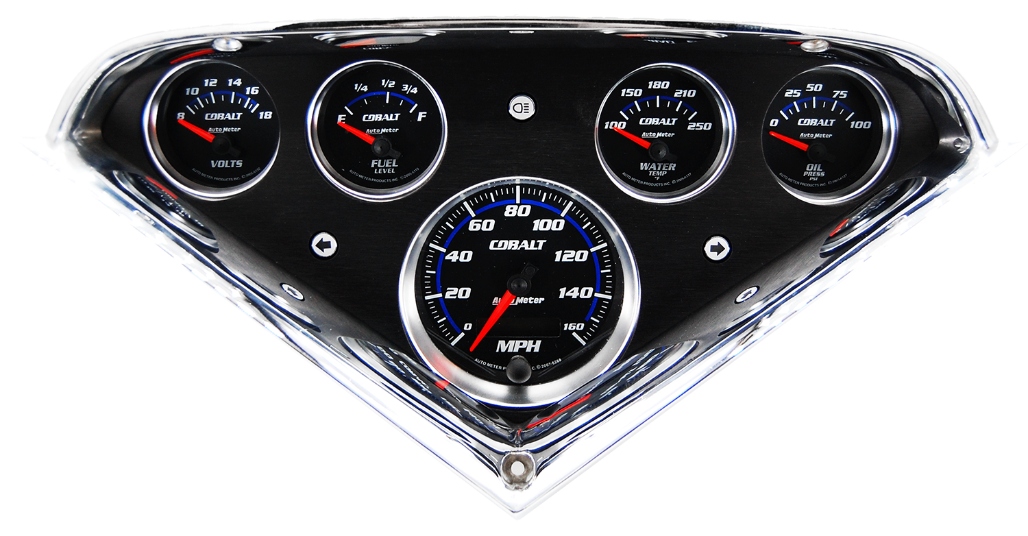 1955-1959 Chevy Truck Billet Aluminum Gauge Panel w/ Auto Meter Cobalt Gauges