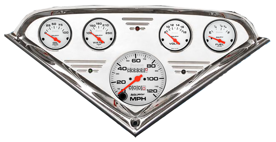 1955-1959 Chevy Truck Billet Aluminum Gauge Panel w/ Auto Meter Phantom Gauges