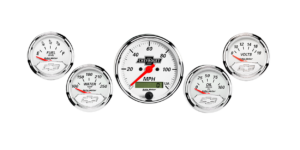 1302_00408 Auto Meter Chevy Vintage 5 Gauge Kit w/ Electric Speedometer (3 1/8" & 2 1/16")