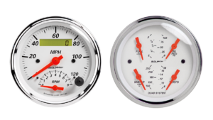 1309 Auto Meter Arctic White 2 Gauge Kit (3 3/8" Speedometer/Tachometer & Quad)
