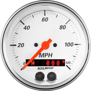 1349 Auto Meter Arctic White 3 3/8" GPS Speedometer (120 MPH)
