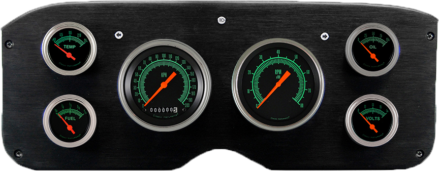 1955-1959 GMC Truck Aluminum Gauge Panel w/ Classic Instruments Gauges