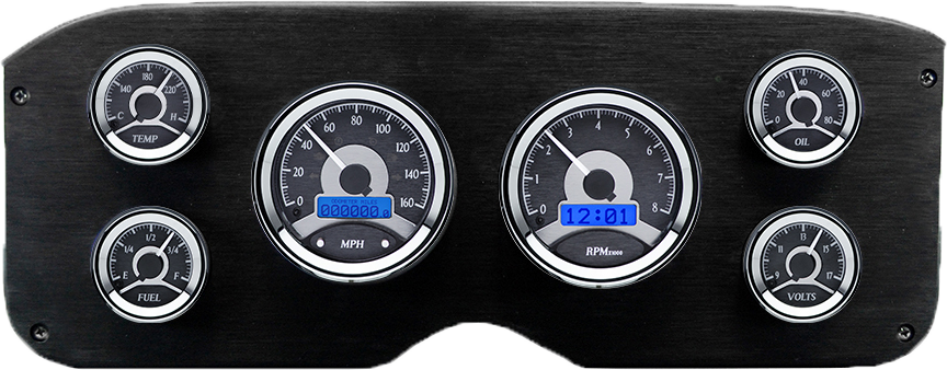 1955-1959 GMC Truck Aluminum Gauge Panel w/ Dakota Digital VHX Black Alloy Gauges - Image 3
