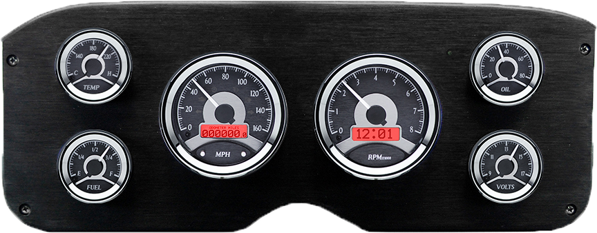 1955-1959 GMC Truck Aluminum Gauge Panel w/ Dakota Digital VHX Black Alloy Gauges - Image 5