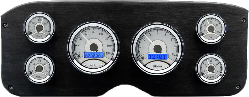 1955-1959 GMC Truck Aluminum Gauge Panel w/ Dakota Digital VHX Silver Alloy Gauges
