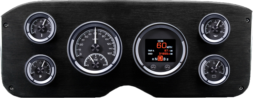 1955-1959 GMC Truck Aluminum Gauge Panel w/ Dakota Digital HDX Black Alloy Gauges