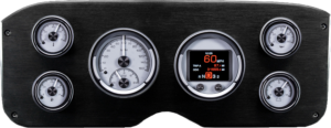 1955-1959 GMC Truck Aluminum Gauge Panel w/ Dakota Digital HDX Silver Alloy Gauges