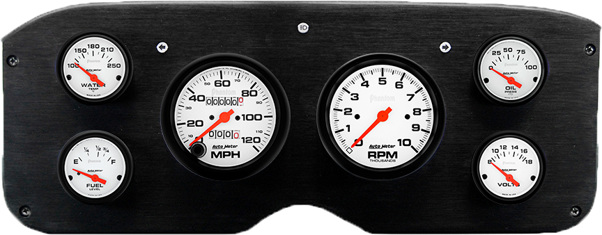 1955-1959 GMC Truck Aluminum Gauge Panel w/ Auto Meter Phantom Gauges
