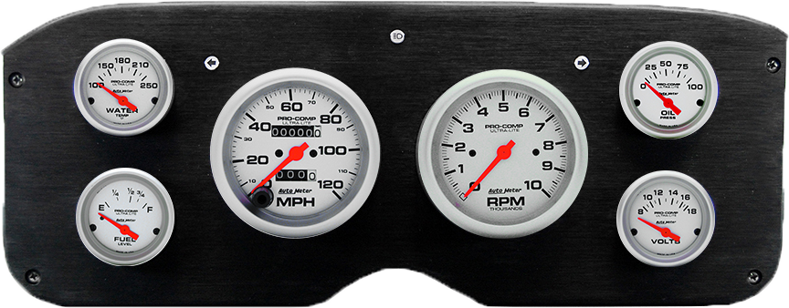 1955-1959 GMC Truck Billet Aluminum Gauge Panel w/ Ultra-Lite gauges