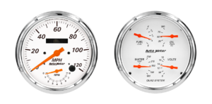 1352 Auto Meter Arctic White 2 Gauge Kit (5" Speedometer/Tachometer & Quad)