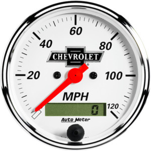 1388_00408 Auto Meter Arctic White 3 1/8" Electric 0-120 MPH Speedometer