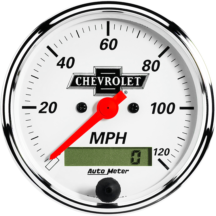 1388_00408 Auto Meter Arctic White 3 1/8" Electric 0-120 MPH Speedometer