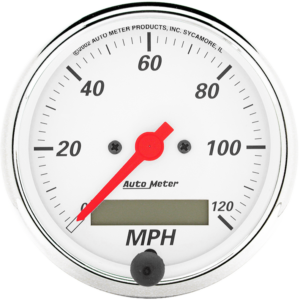 1388 Auto Meter Arctic White 3 1/8" Electric 0-120 MPH Speedometer