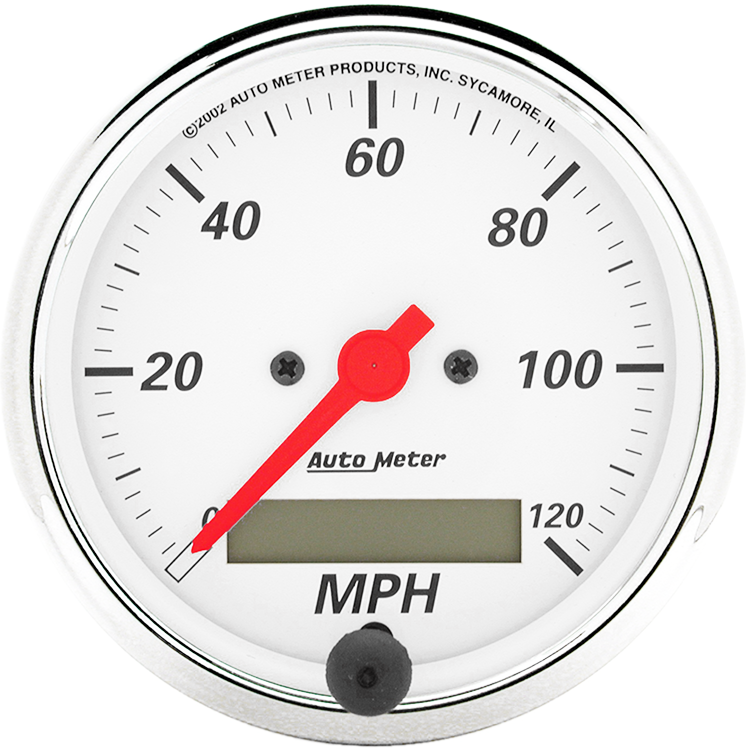 1388 Auto Meter Arctic White 3 1/8" Electric 0-120 MPH Speedometer