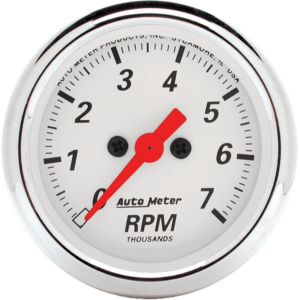 1397 Auto Meter Arctic White 2 1/16" In-Dash 7,000 RPM Tachometer