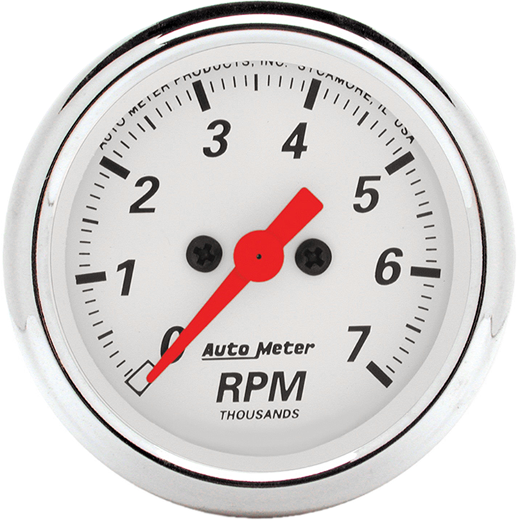 1397 Auto Meter Arctic White 2 1/16" In-Dash 7,000 RPM Tachometer