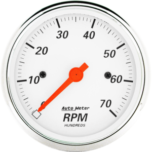 1398 Auto Meter Arctic White 3 1/8" In-Dash 7,000 RPM Tachometer