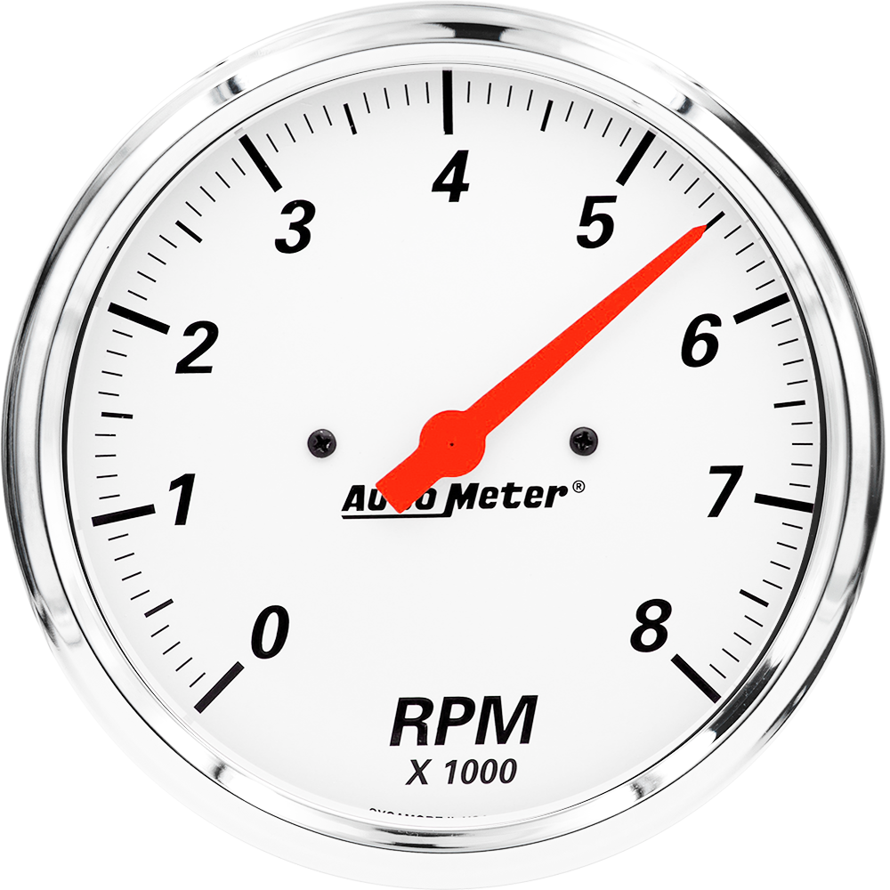 1399 Auto Meter Arctic White 5" In-Dash 8,000 Tachometer