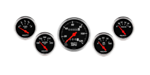 1420 Auto Meter Designer Black 5 Gauge Kit w/ Mechanical Speedometer (3 1/8" & 2 1/16")