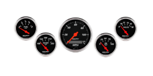 1421 Auto Meter Designer Black 5 Gauge Kit w/ Electric Speedometer (3 1/8" & 2 1/16")