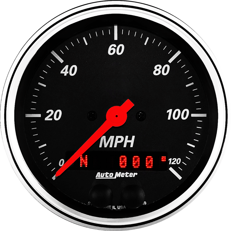 1449 Auto Meter Designer Black 3 3/8" GPS Speedometer (120 MPH)