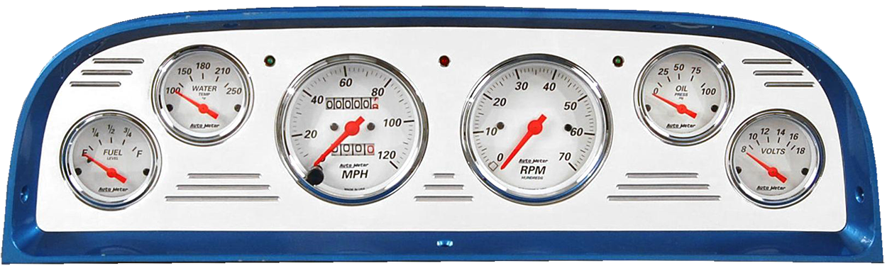 1960-1963 Chevy Truck Billet Aluminum Gauge Panel w/ Auto Meter Street Rod series gauges