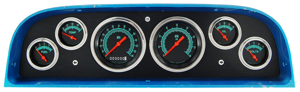 1960-1963 Chevy Truck Billet Aluminum 6 Gauge Panel w/ Classic Instruments Gauges - Image 3