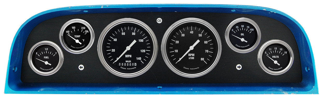 1960-1963 Chevy Truck Billet Aluminum 6 Gauge Panel w/ Classic Instruments Gauges - Image 5