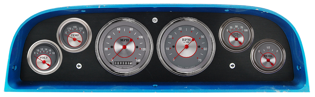 1960-1963 Chevy Truck Billet Aluminum 6 Gauge Panel w/ Classic Instruments Gauges - Image 2