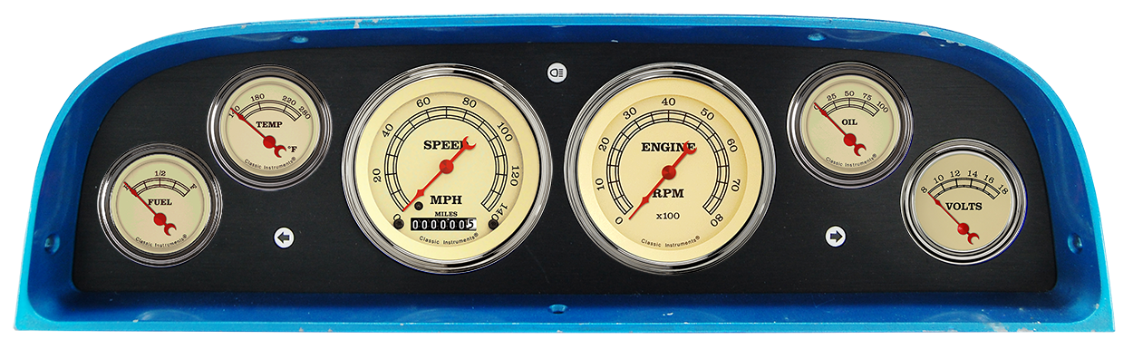 1960-1963 Chevy Truck Billet Aluminum 6 Gauge Panel w/ Classic Instruments Gauges - Image 4