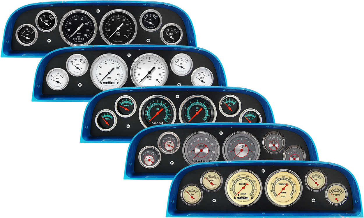 1960-1963 Chevy Truck Billet Aluminum 6 Gauge Panel w/ Classic Instruments Gauges