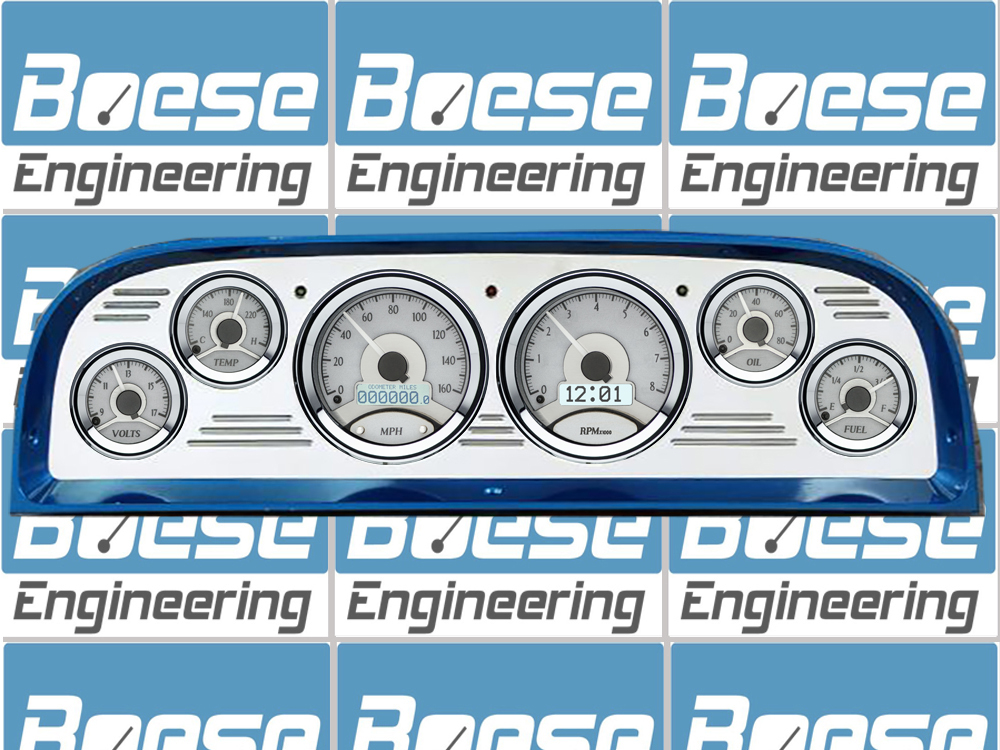 1960-1963 Chevy Truck Aluminum Gauge Panel w/ Dakota Digital VHX Silver Alloy Gauges - Image 3