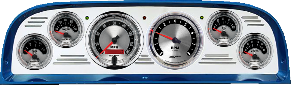 1960-1963 Chevy Truck Aluminum Dash Insert w/ Auto Meter American Muscle Gauges