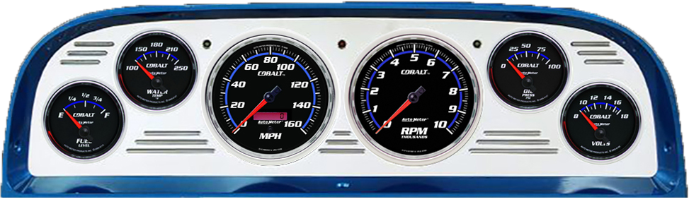1960-1963 Chevy Truck Billet Aluminum Gauge Panel w/ Auto Meter Cobalt Gauges