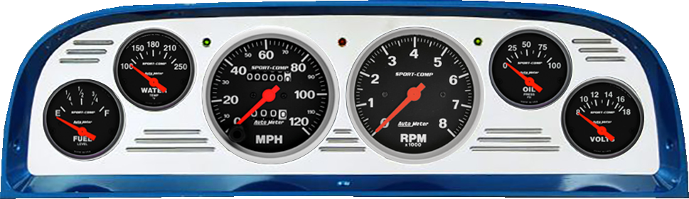 1960-1963 Chevy Truck Billet Aluminum Gauge Panel w/ Sport-Comp gauges