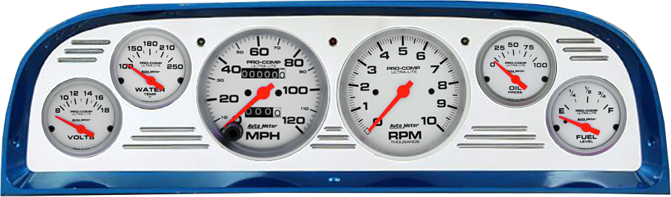 1960-1963 Chevy Truck Billet Aluminum Gauge Panel w/ Ultra-Lite gauges