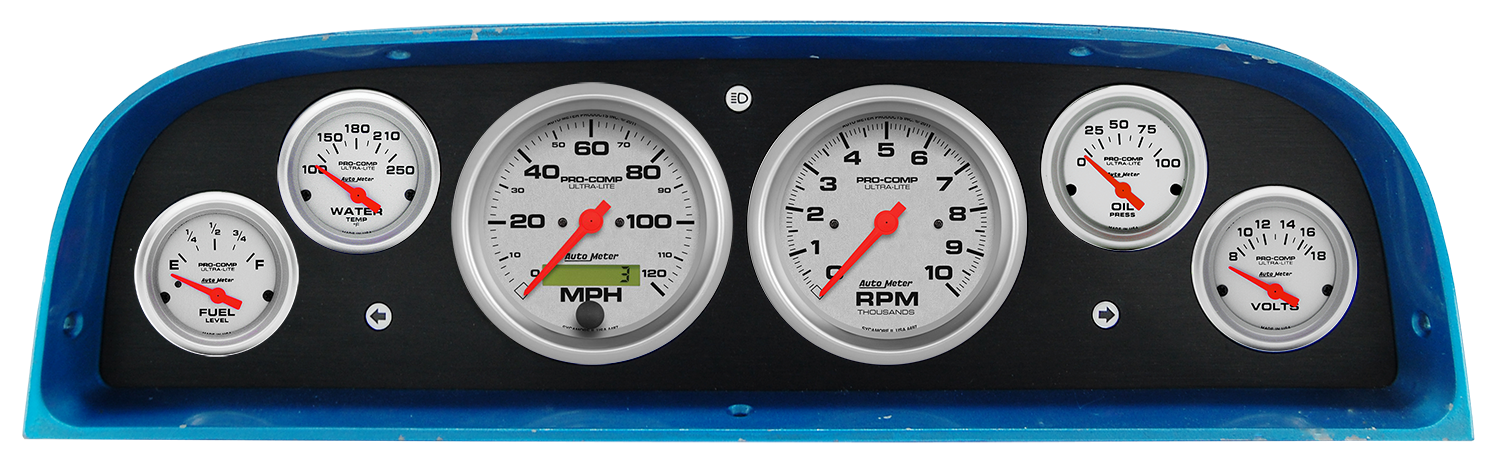1960-1963 Chevy Truck Aluminum Gauge Panel w/ AutoMeter Ultra-Lite gauges
