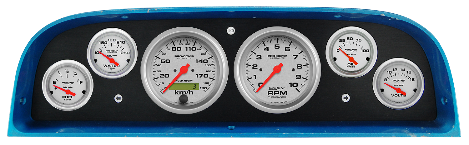 1960-1963 Chevy Truck Aluminum Gauge Panel w/ AutoMeter Ultra-Lite gauges - Image 2