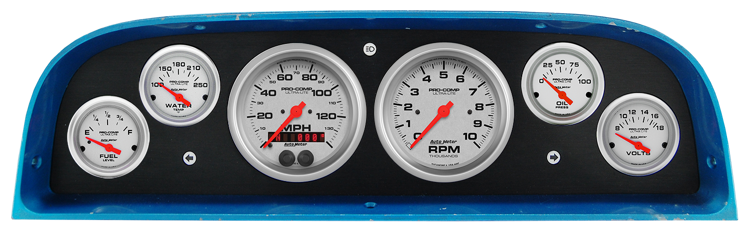 1960-1963 Chevy Truck Aluminum Gauge Panel w/ AutoMeter Ultra-Lite gauges - Image 4