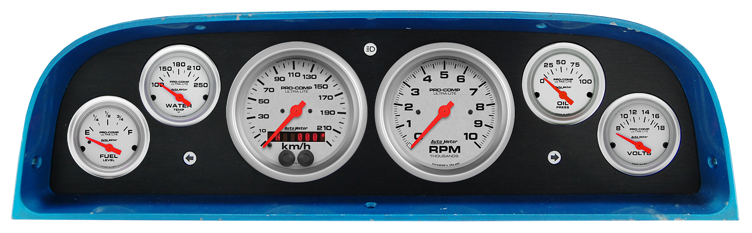 1960-1963 Chevy Truck Aluminum Gauge Panel w/ AutoMeter Ultra-Lite gauges - Image 3
