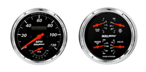 1452 AutoMeter Designer Black 2 Gauge Kit (5? Speedometer/Tach & Quad)
